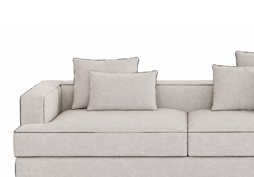 Sofá Lina de tres plazas tapizado, colección Casa Poiré fabricado en México